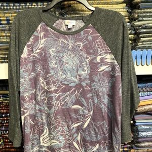 Lularoe XL “Randy” raglan sleeve T. Gray heather